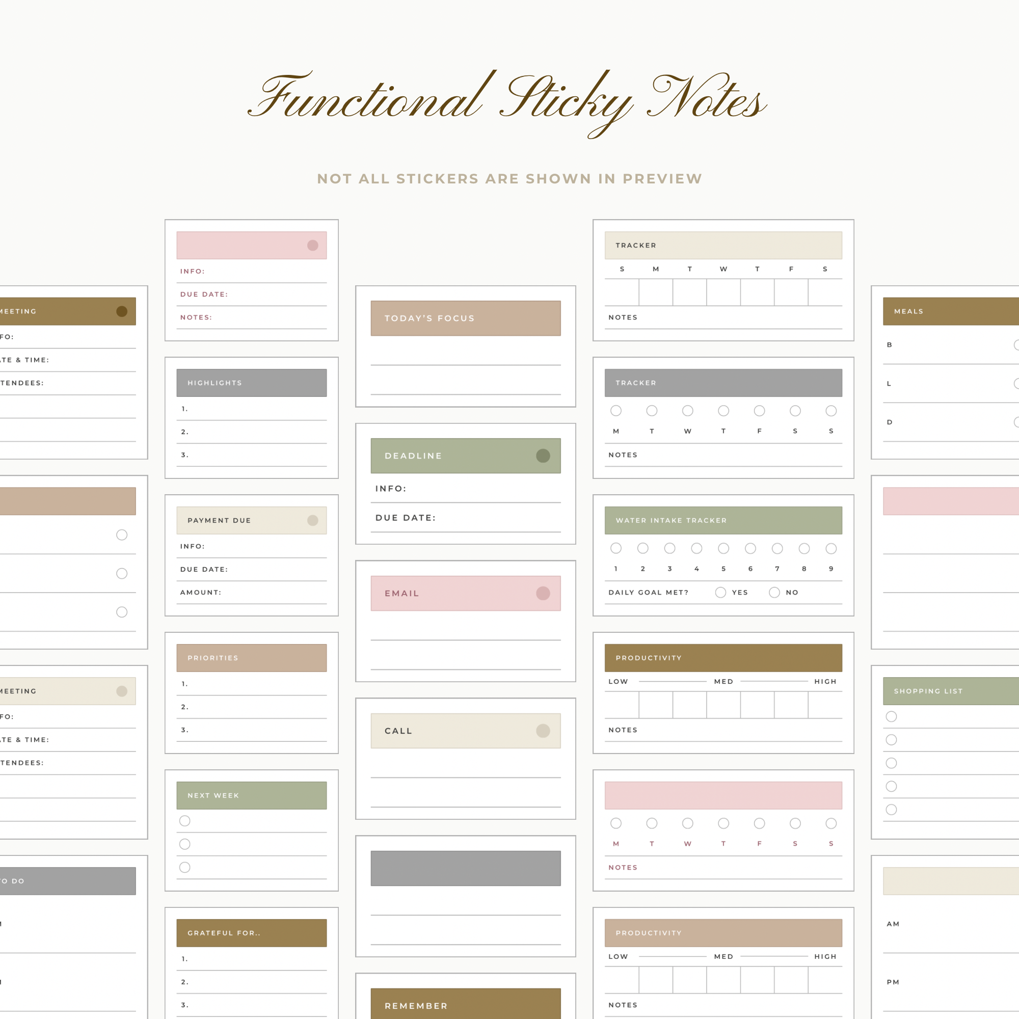 Functional Sticky Notes Collection Vol. 1